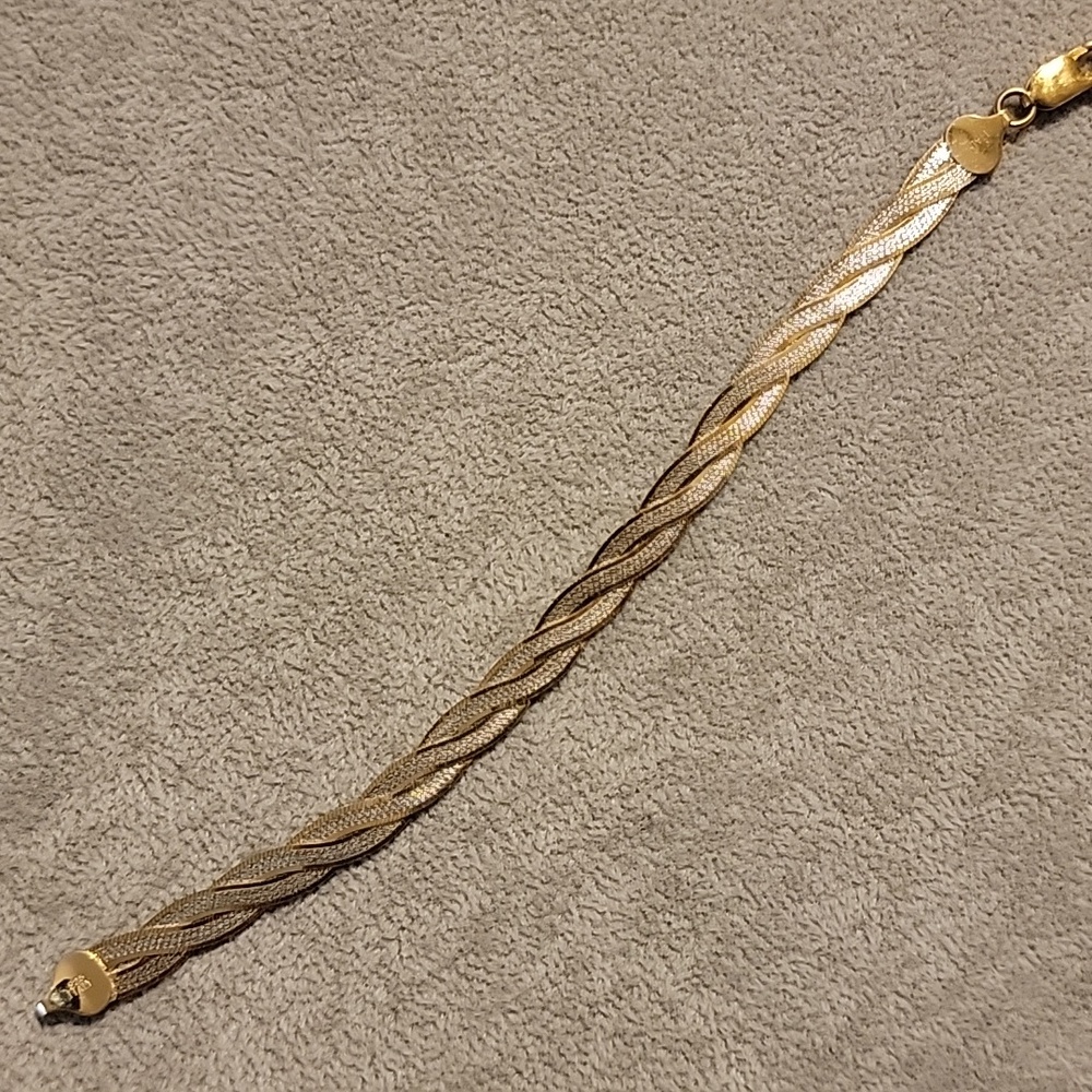 Italian Sterling and Gold Vermeil Vintage Bracelet - Picture 5 of 7